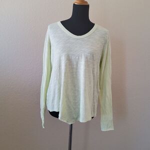Wilt Asymmetrical Long Sleeve Knit Top Size M Lime Green New
